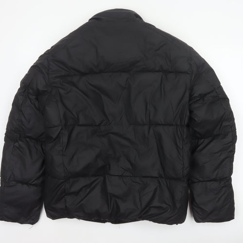 Zara Men Black M Puffer Jacket Quilted Full Zip Insulated