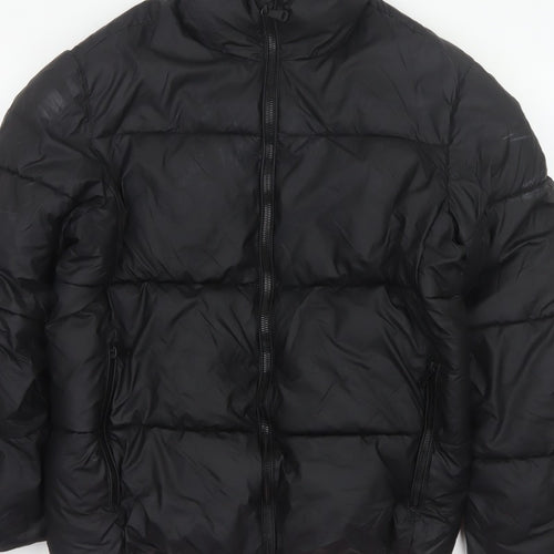 Zara Men Black M Puffer Jacket Quilted Full Zip Insulated