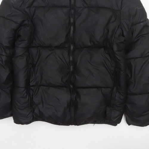 Zara Men Black M Puffer Jacket Quilted Full Zip Insulated