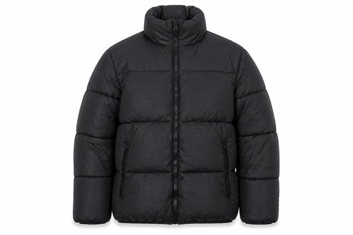 Zara Men Black M Puffer Jacket Quilted Full Zip Insulated