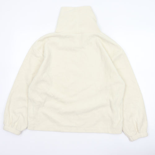 Gap Women Ivory Fleece High Neck Pullover Sweatshirt Size L