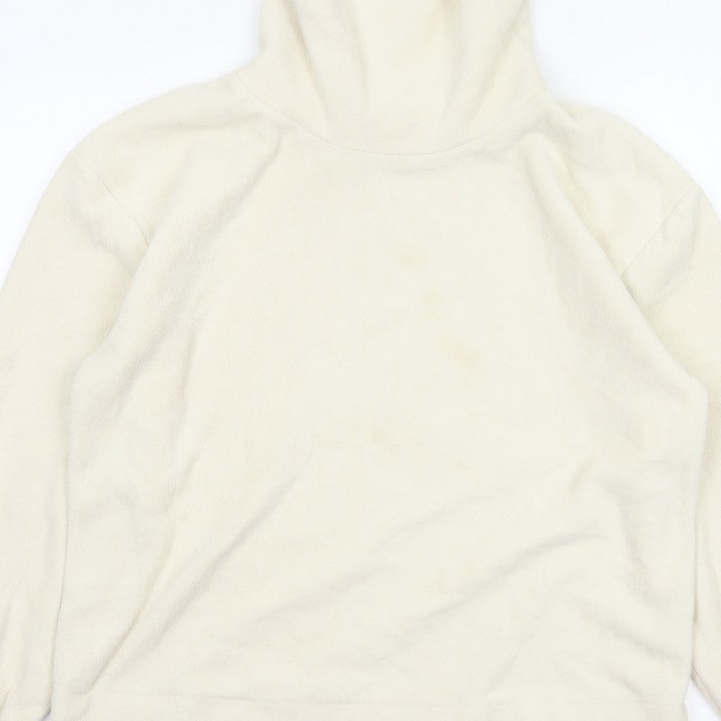 Gap Women Ivory Fleece High Neck Pullover Sweatshirt Size L