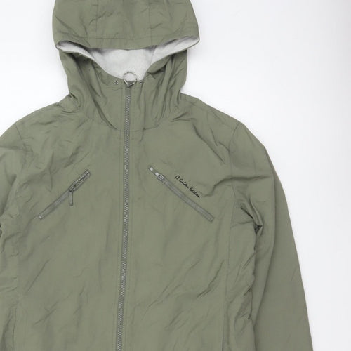 H&M Women’s Green UK 14 L.O.G.G. Sport Hooded Windbreaker Jacket