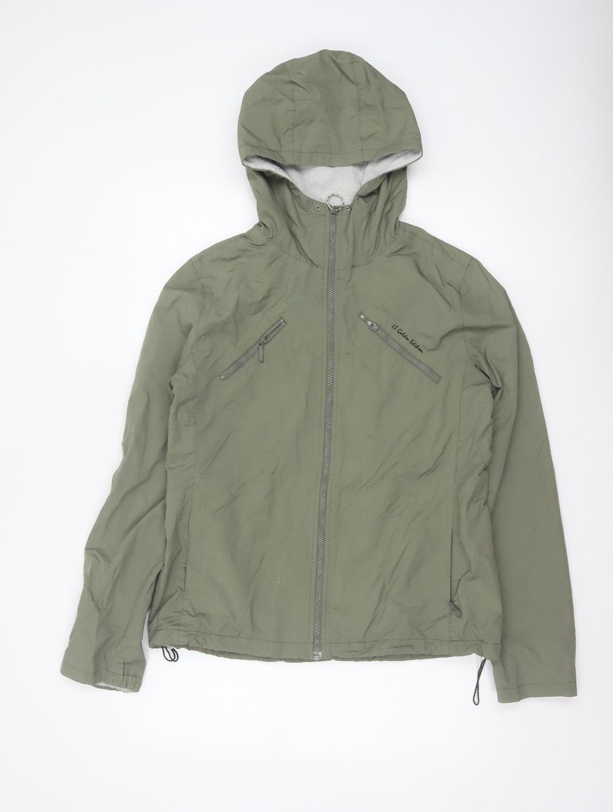 H&M Women’s Green UK 14 L.O.G.G. Sport Hooded Windbreaker Jacket