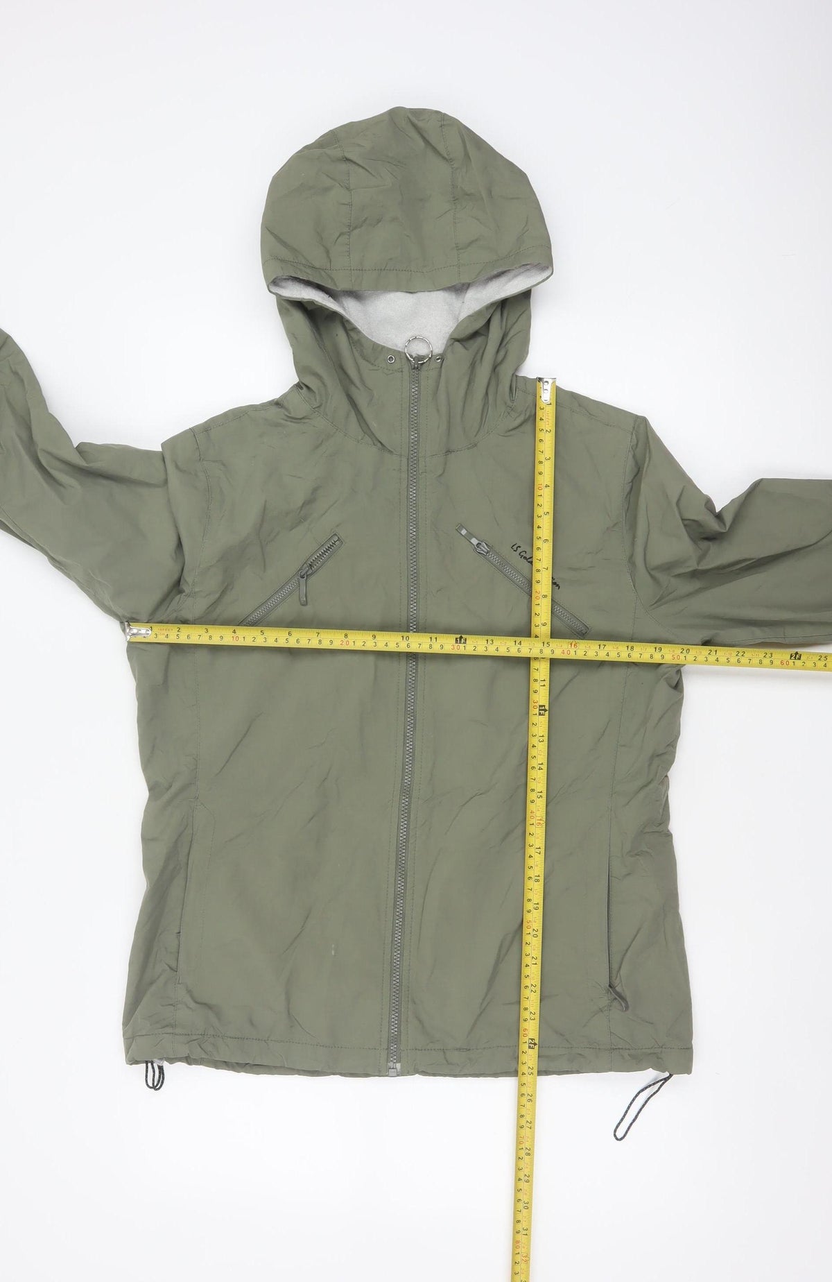 H&M Women’s Green UK 14 L.O.G.G. Sport Hooded Windbreaker Jacket