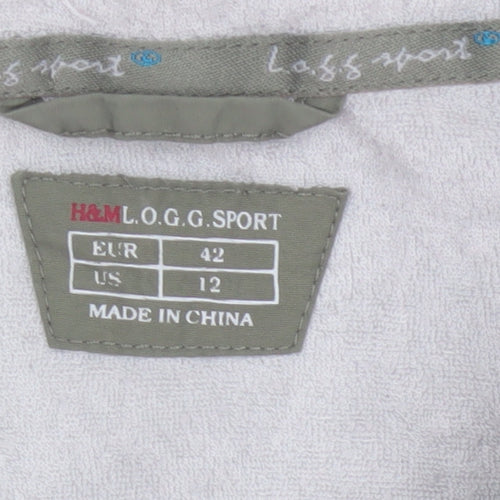 H&M Women’s Green UK 14 L.O.G.G. Sport Hooded Windbreaker Jacket