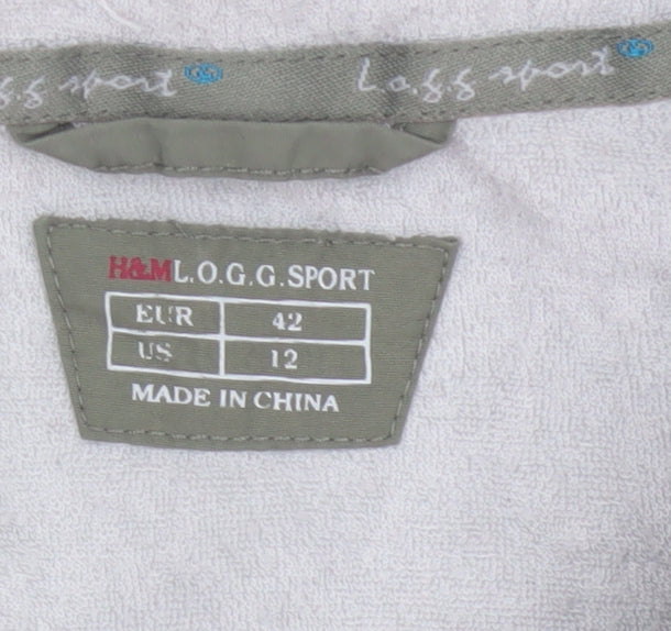H&M Women’s Green UK 14 L.O.G.G. Sport Hooded Windbreaker Jacket