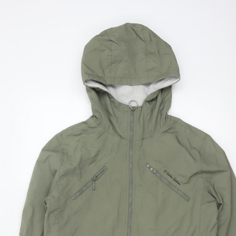 H&M Women’s Green UK 14 L.O.G.G. Sport Hooded Windbreaker Jacket