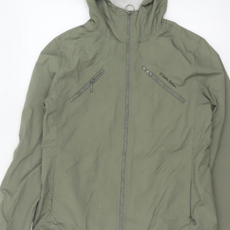 H&M Women’s Green UK 14 L.O.G.G. Sport Hooded Windbreaker Jacket
