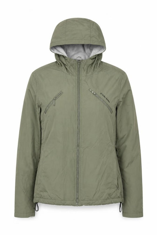 H&M Women’s Green UK 14 L.O.G.G. Sport Hooded Windbreaker Jacket