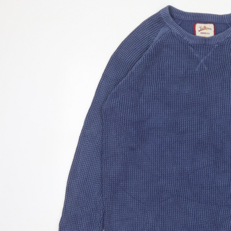 Joe Browns Men's Blue L Cotton Knit Crew Neck Pullover Jumper
