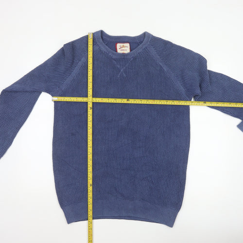 Joe Browns Men's Blue L Cotton Knit Crew Neck Pullover Jumper