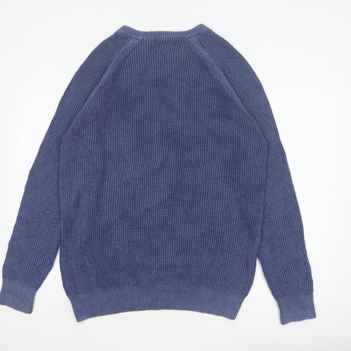 Joe Browns Men's Blue L Cotton Knit Crew Neck Pullover Jumper