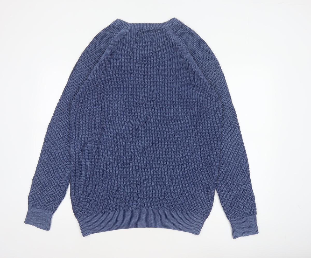 Joe Browns Men's Blue L Cotton Knit Crew Neck Pullover Jumper