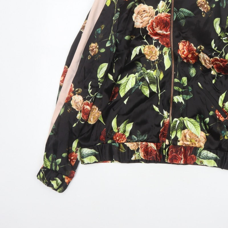 Nine Savannah Miller Women’s Black Floral Bomber Jacket UK 10 Zip