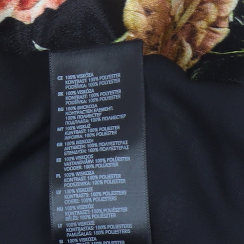 Nine Savannah Miller Women’s Black Floral Bomber Jacket UK 10 Zip