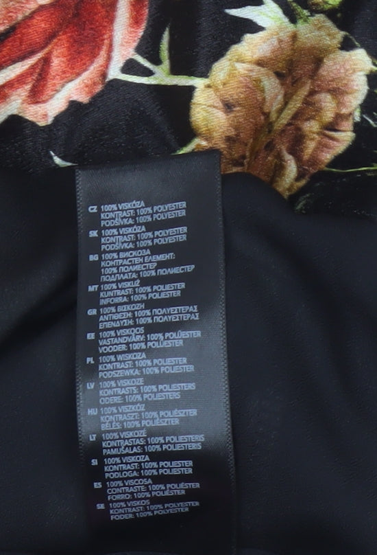Nine Savannah Miller Women’s Black Floral Bomber Jacket UK 10 Zip