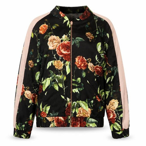 Nine Savannah Miller Women’s Black Floral Bomber Jacket UK 10 Zip