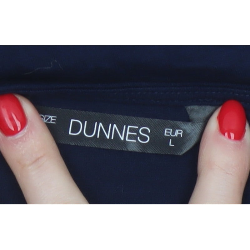 Dunnes Women Blue L Basic Woven Short Sleeve Boat Neck Blouse