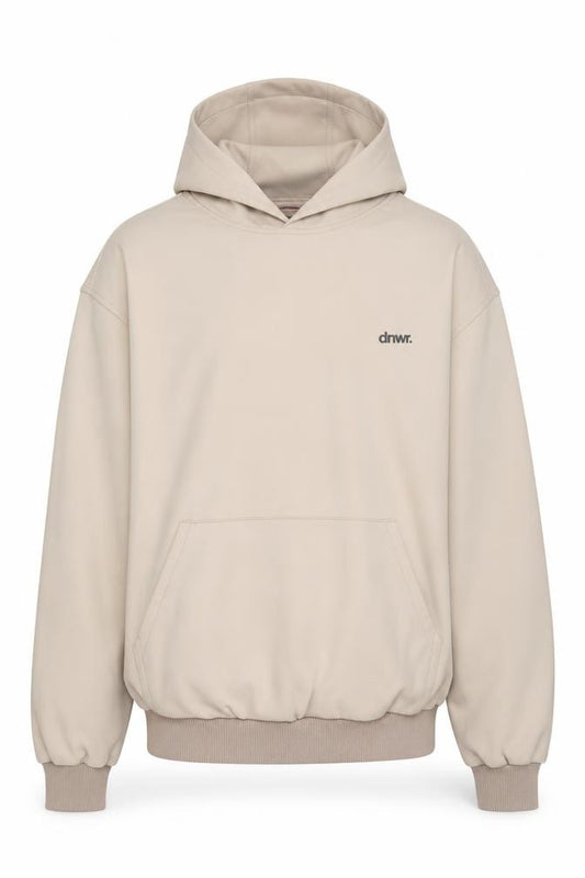 Zara Men Beige M dnwr. Logo Pullover Hooded Sweatshirt