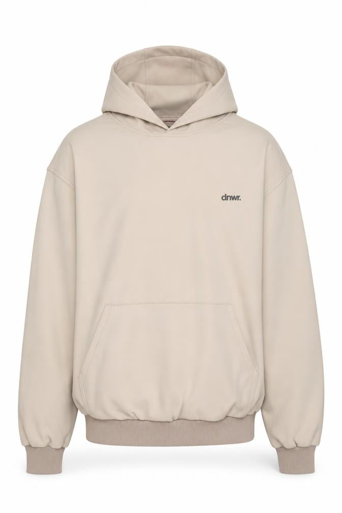 Zara Men Beige M dnwr. Logo Pullover Hooded Sweatshirt