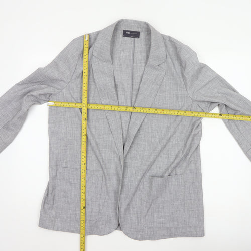 Marks & Spencer Women Grey Size 16 Long Lightweight Stretch Blazer
