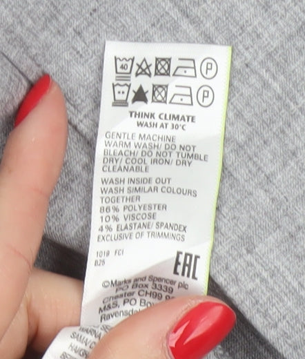 Marks & Spencer Women Grey Size 16 Long Lightweight Stretch Blazer