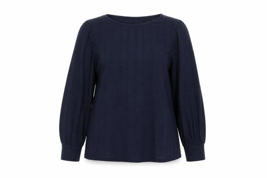 Gallery Women’s Blue UK 16 Cotton Eyelet Puff Sleeve Blouse