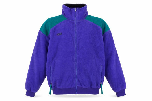 Columbia Mens L Purple Teal 90s Fleece Full Zip Outdoor Jacket