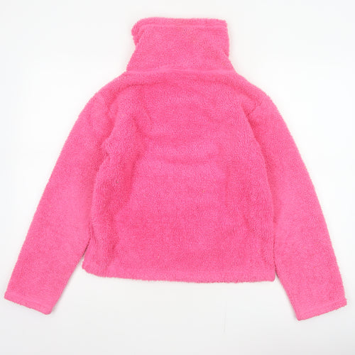 Roxy Girl Pink Fleece Pullover Sweatshirt Size 14 High Neck Logo