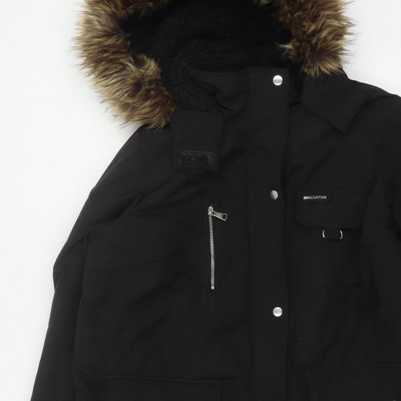 New Look Women Black UK 18 Faux Fur Hood Padded Parka Coat