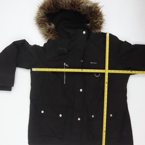 New Look Women Black UK 18 Faux Fur Hood Padded Parka Coat