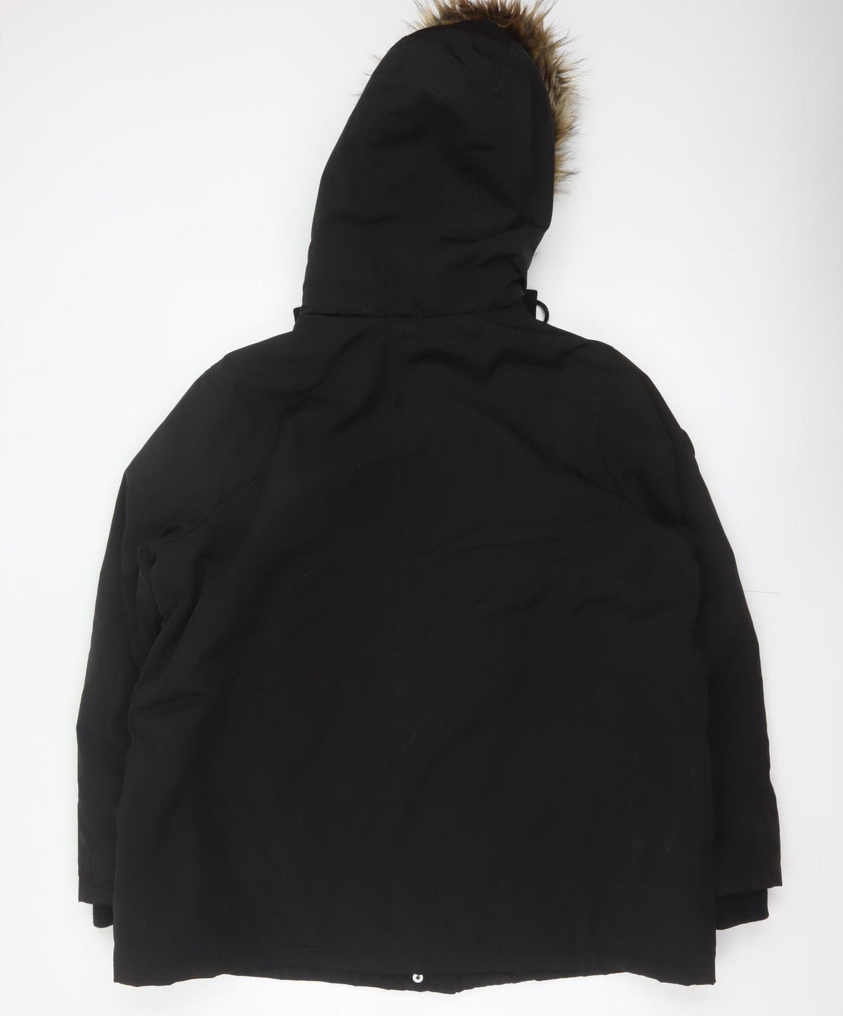 New Look Women Black UK 18 Faux Fur Hood Padded Parka Coat