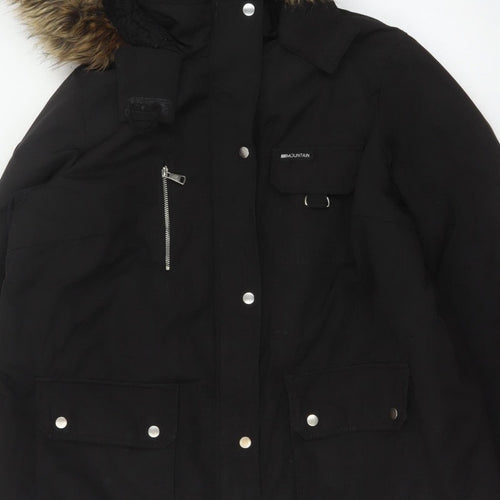 New Look Women Black UK 18 Faux Fur Hood Padded Parka Coat