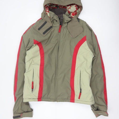 Roxy Women’s Green Red Size 16 Hooded Waterproof Ski Jacket