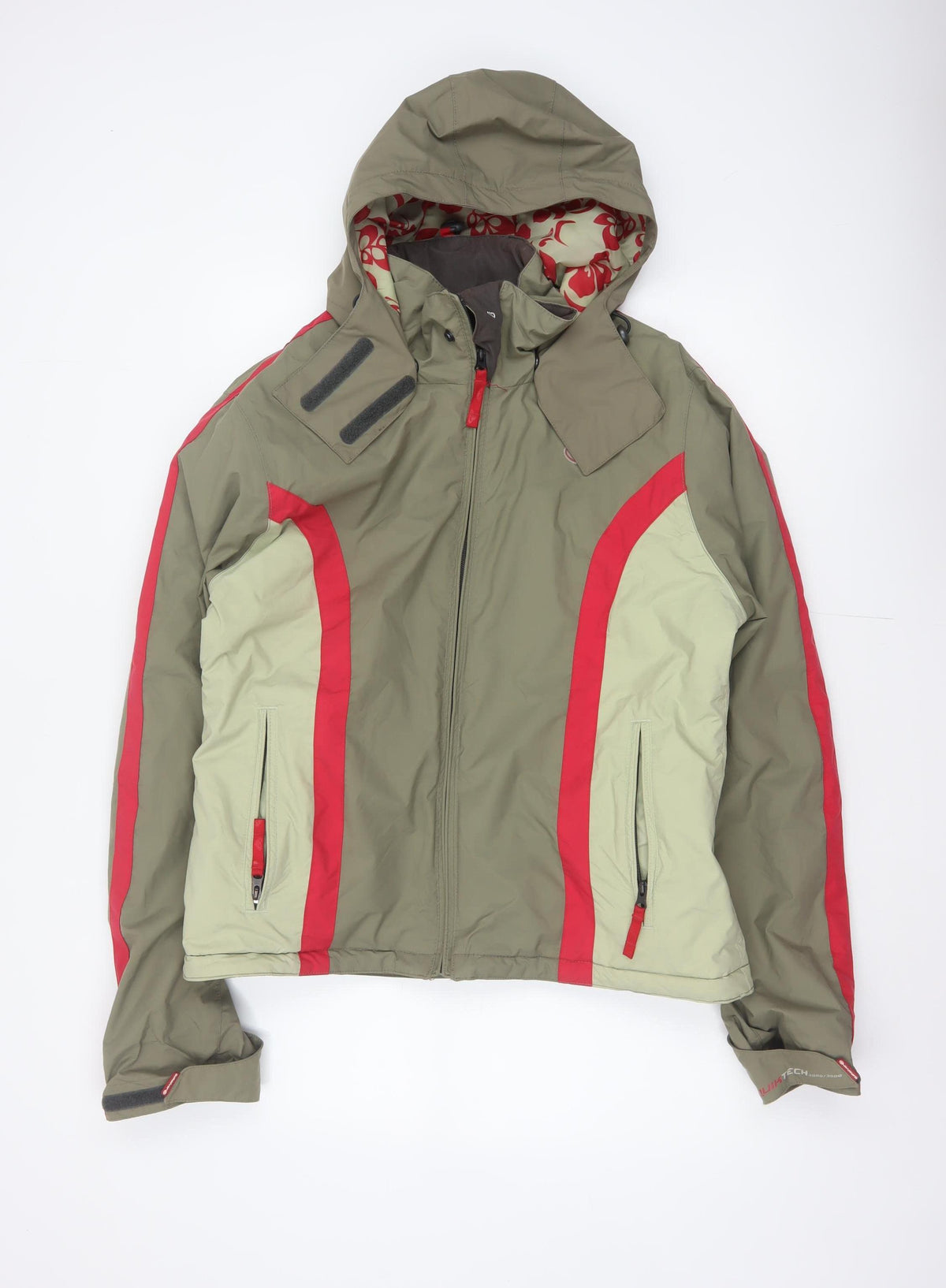 Roxy Women’s Green Red Size 16 Hooded Waterproof Ski Jacket