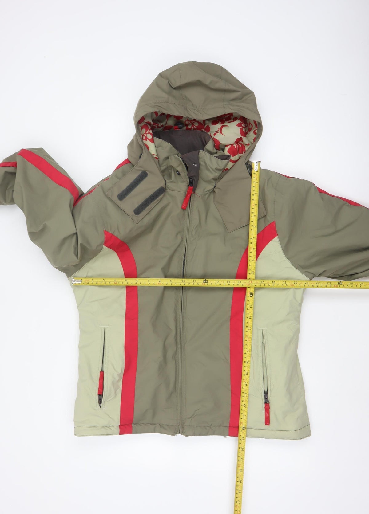 Roxy Women’s Green Red Size 16 Hooded Waterproof Ski Jacket