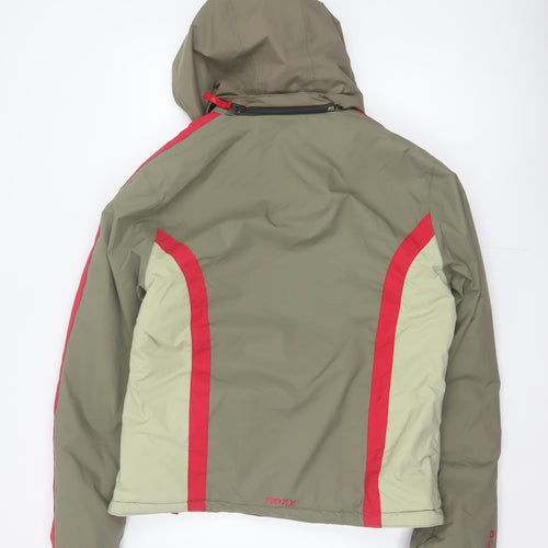 Roxy Women’s Green Red Size 16 Hooded Waterproof Ski Jacket