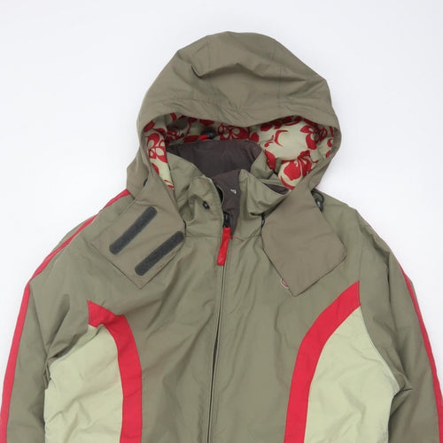 Roxy Women’s Green Red Size 16 Hooded Waterproof Ski Jacket