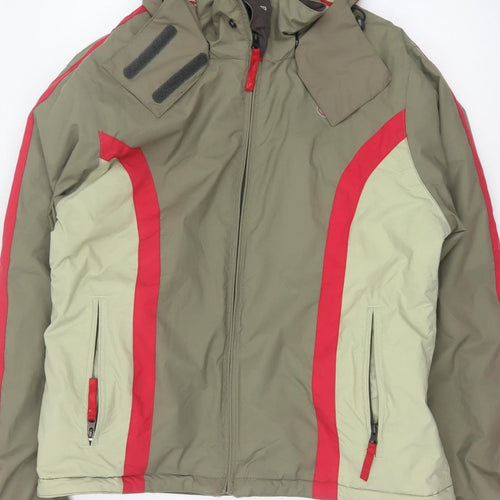 Roxy Women’s Green Red Size 16 Hooded Waterproof Ski Jacket
