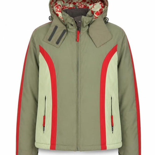 Roxy Women’s Green Red Size 16 Hooded Waterproof Ski Jacket