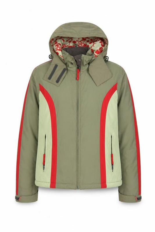 Roxy Women’s Green Red Size 16 Hooded Waterproof Ski Jacket
