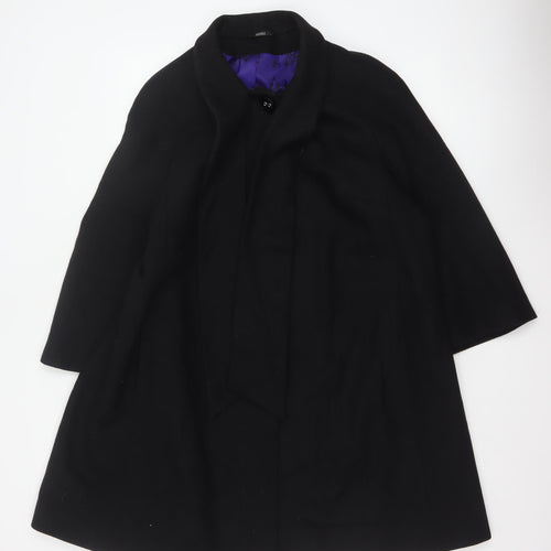 Marks & Spencer Women’s Black UK 16 Wool Blend Long Overcoat