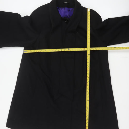 Marks & Spencer Women’s Black UK 16 Wool Blend Long Overcoat