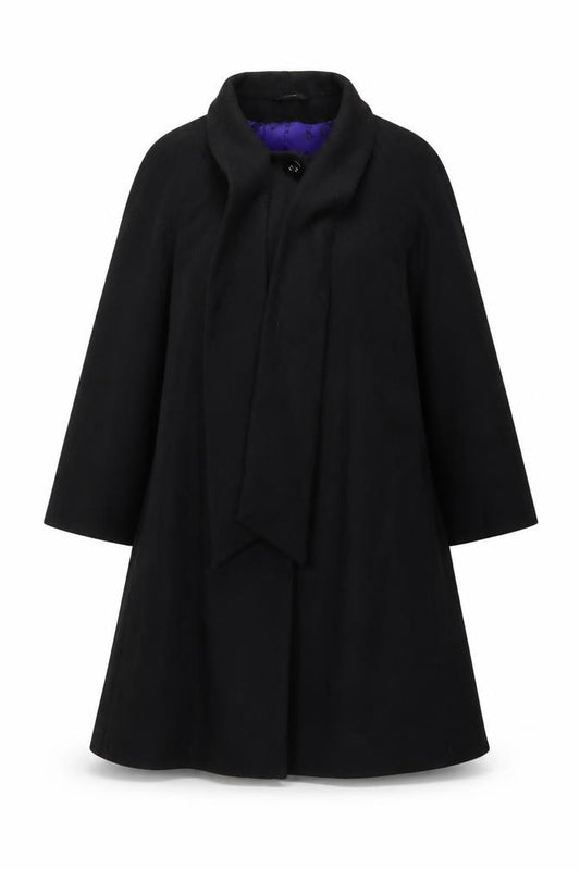 Marks & Spencer Women’s Black UK 16 Wool Blend Long Overcoat