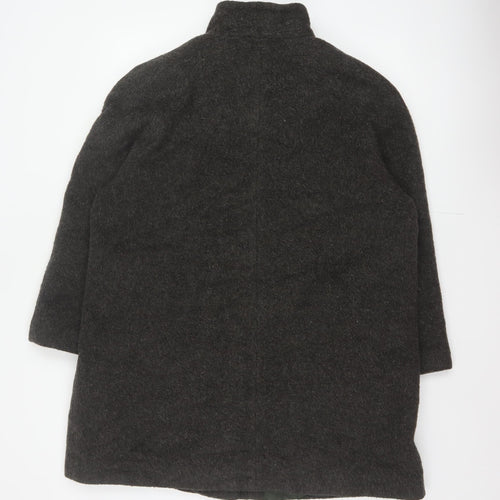Berkertex Women Grey UK 16 Wool Mohair Long Overcoat Buttoned
