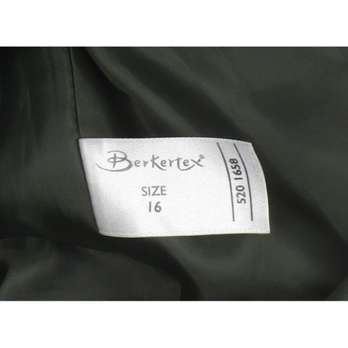 Berkertex Women Grey UK 16 Wool Mohair Long Overcoat Buttoned