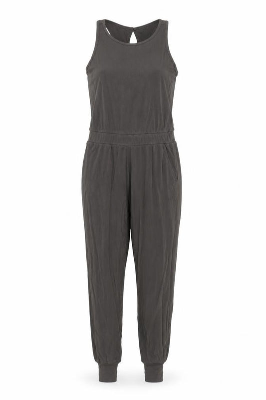 Goodmove Women’s Grey UK 10 Sleeveless Jersey Tapered Jumpsuit