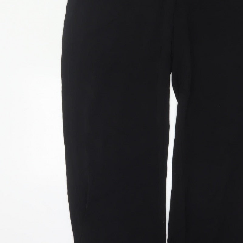 & Other Stories Women Black UK 10 Wide-Leg V-Neck Short Sleeve Jumpsuit