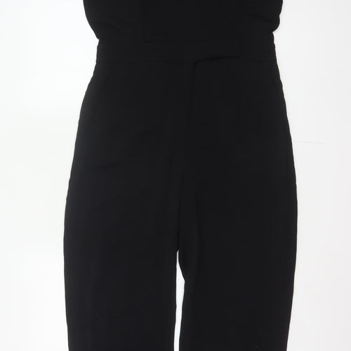 & Other Stories Women Black UK 10 Wide-Leg V-Neck Short Sleeve Jumpsuit